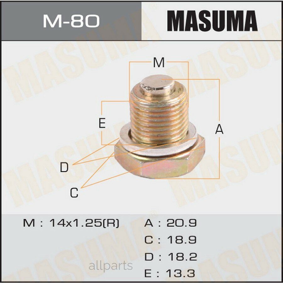 MASUMA M-80 болт маслосливной С магнитом